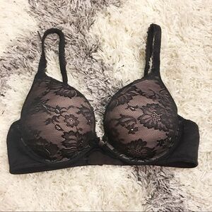 Victoria Secret black lace push up bra 34C
